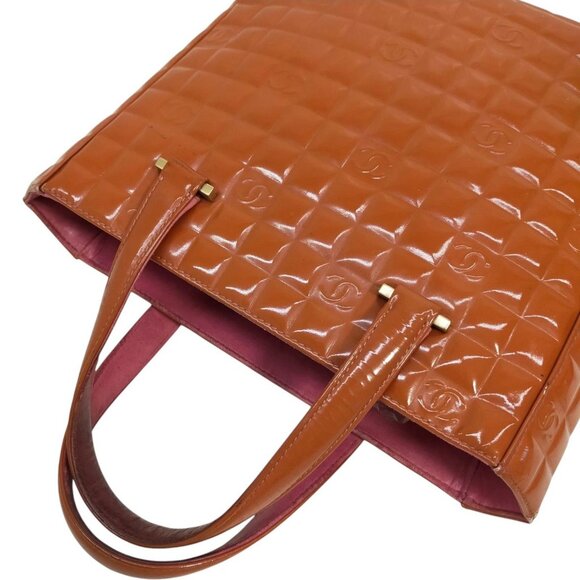 (EHY) Chanel Hand Bag Orange Patent Leather - Picture 4 of 9